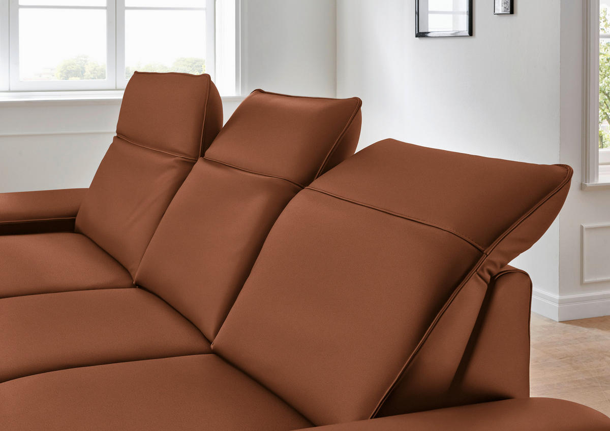ECKSOFA in Echtleder Cognac  - Cognac/Schwarz, Design, Leder/Metall (193/328cm) - Dieter Knoll