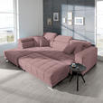 ECKSOFA in Mikrofaser Rosa  - Chromfarben/Rosa, Design, Textil/Metall (207/301cm) - Xora