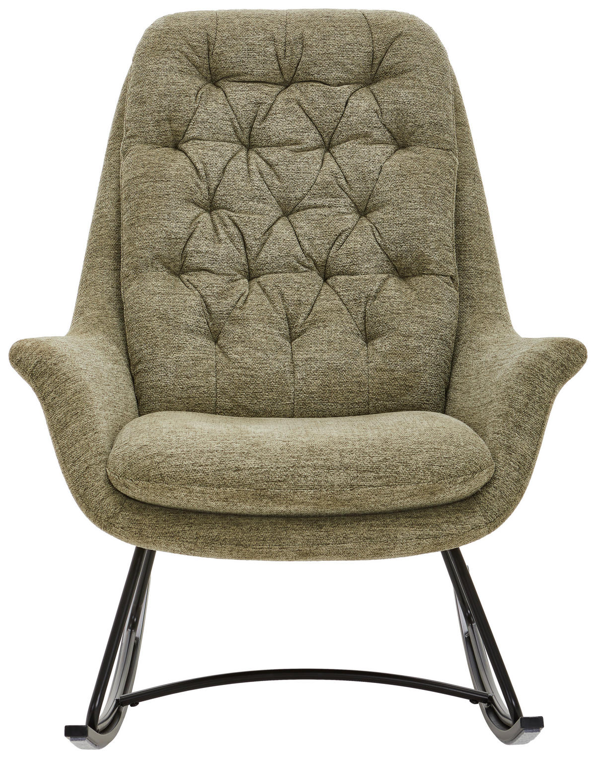SCHAUKELSESSEL Webstoff Schwarz, Greige    - Greige/Schwarz, Design, Textil/Metall (75,5/99/93cm) - Carryhome