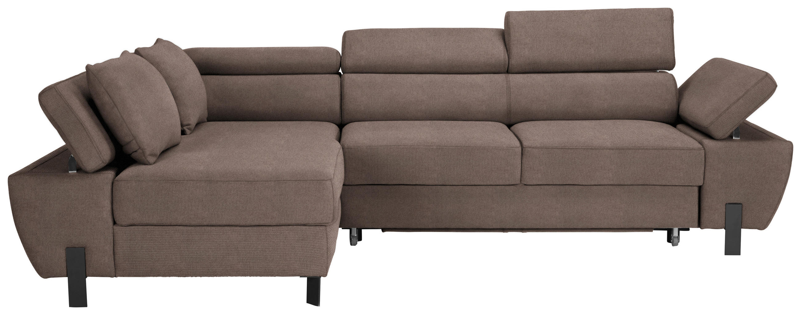 HÖRNSOFFA i vävt tyg taupe  - svart/taupe, Modern, metall/textil (93/90/277cm) - MID.YOU