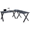ECKSCHREIBTISCH 160/50/76 cm  in Anthrazit, Schwarz  - Anthrazit/Schwarz, MODERN, Holzwerkstoff/Metall (160/50/76cm) - MID.YOU