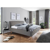 POLSTERBETT Lattenrost, Bettkasten Hellgrau 140/200 cm  - Eschefarben/Hellgrau, KONVENTIONELL, Holz/Textil (140/200cm) - Livetastic