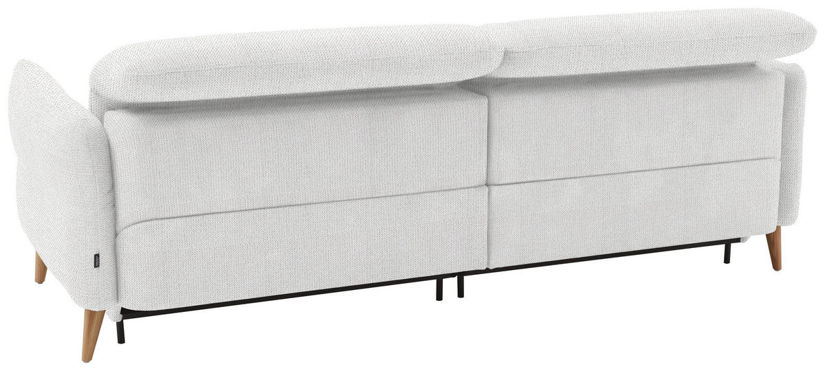 2-SITZER-SOFA in Webstoff Weiß  - Eiche Bianco/Weiß, Design, Holz/Textil (234-262/85-106/98-112cm) - Dieter Knoll