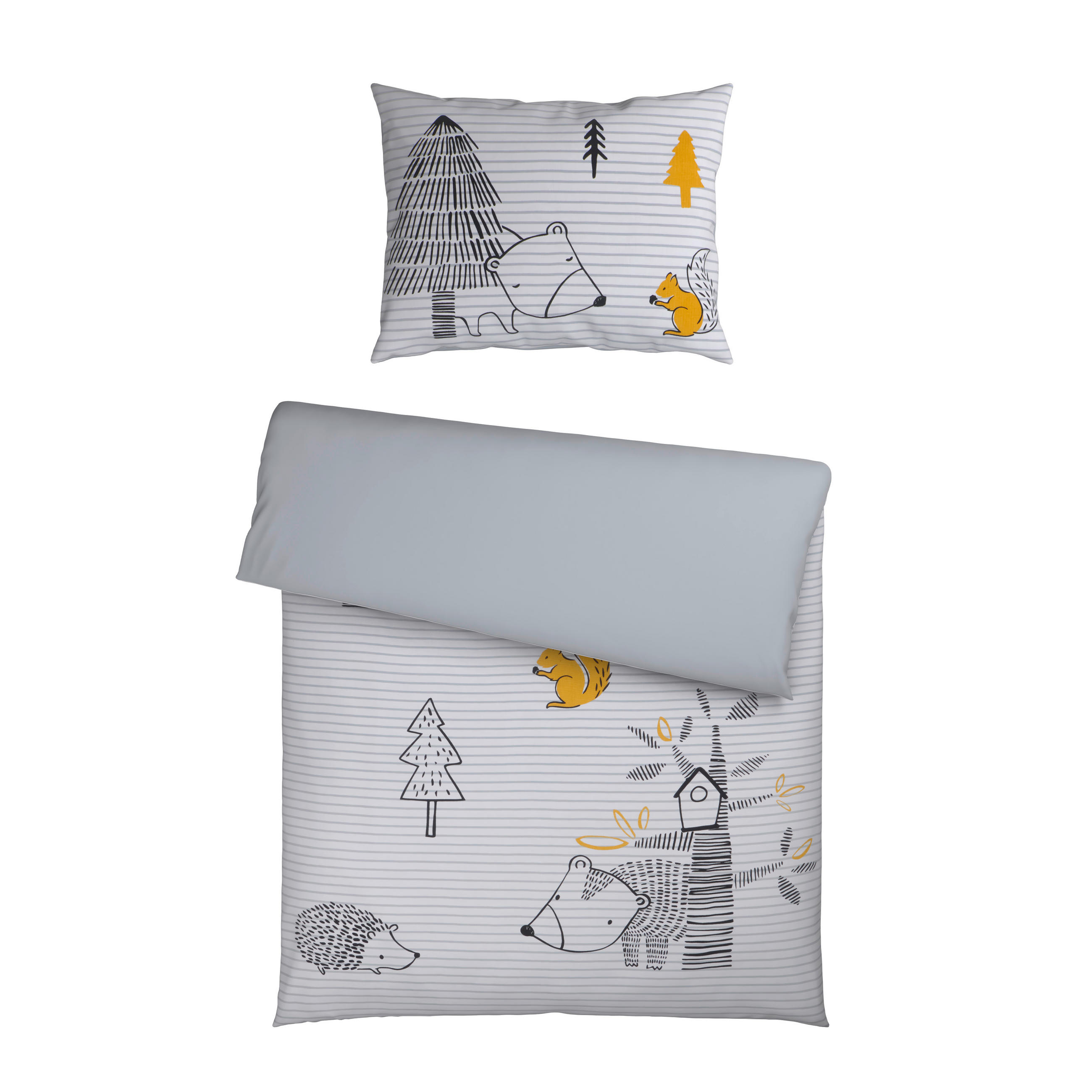 BABYBETTWÄSCHE Perkal 100/135 cm  - Grauweiß, Trend, Textil (100/135cm) - Avelia