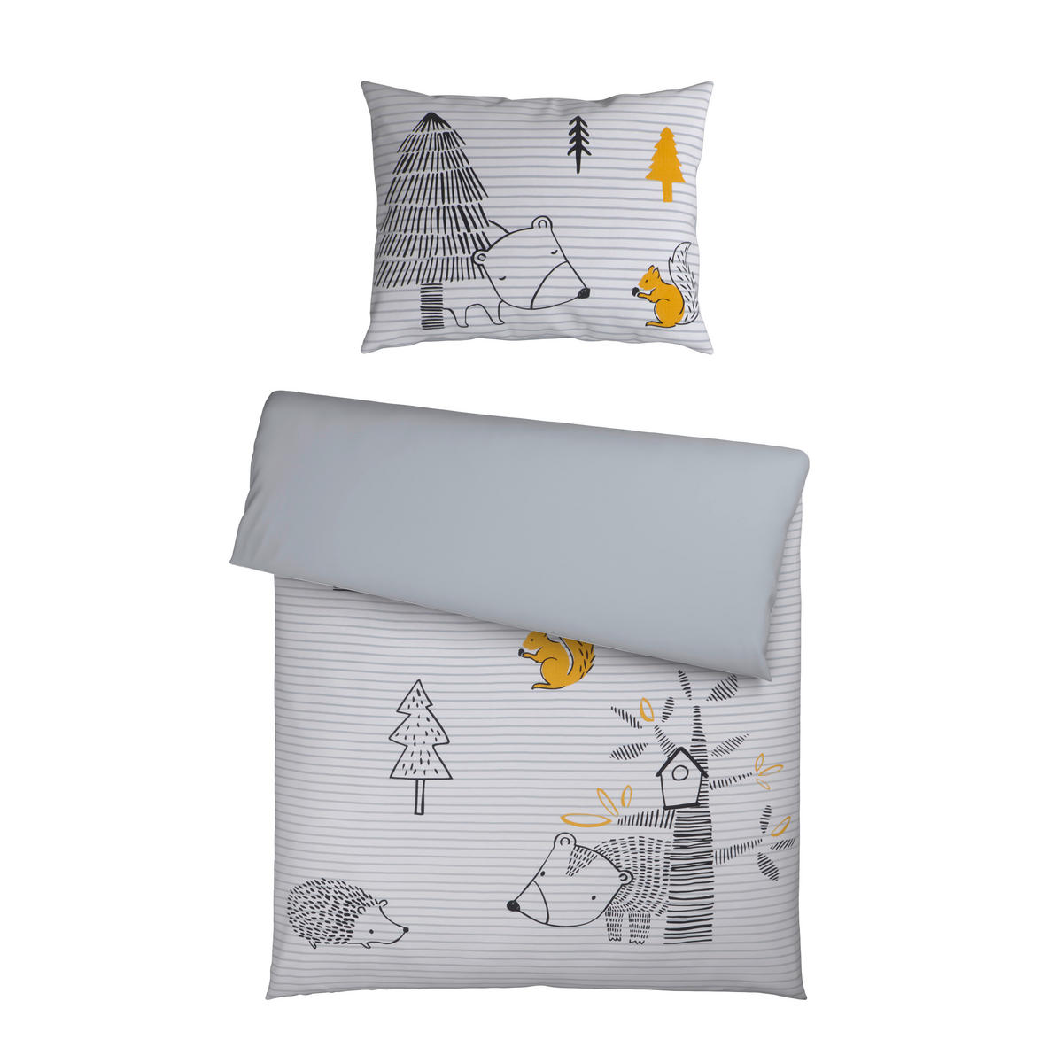 BABYBETTWÄSCHE Perkal 100/135 cm  - Grauweiß, Trend, Textil (100/135cm) - Avelia