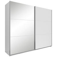 SCHWEBETÜRENSCHRANK 250/216/64 cm 2-türig Weiß  - Silberfarben/Weiß, Basics, Glas/Holzwerkstoff (250/216/64cm) - Boxxx