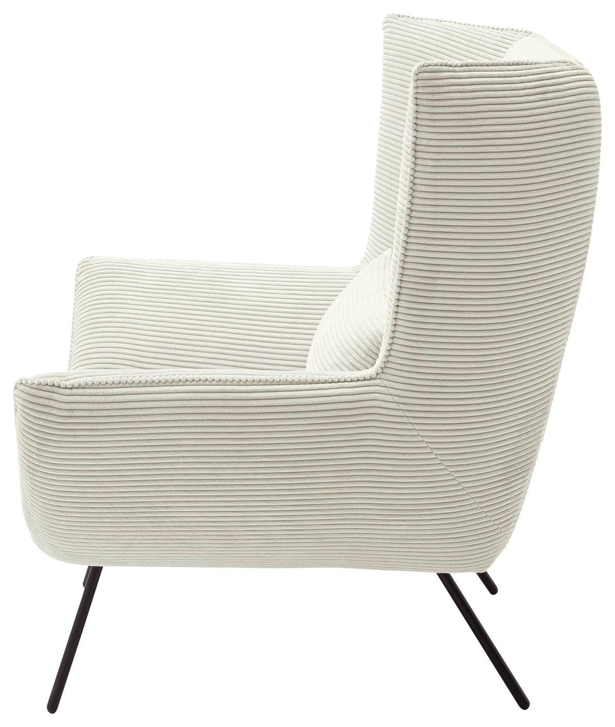 SESSEL in Cord Weiß  - Schwarz/Weiß, Design, Textil/Metall (90/112/94cm) - Pure Home Lifestyle