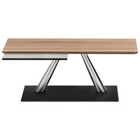 COUCHTISCH Holz, Metall, Keramik 96-142/56/40 cm  - Eichefarben/Schwarz, Design, Glas/Holz (96-142/56/40cm) - Naos