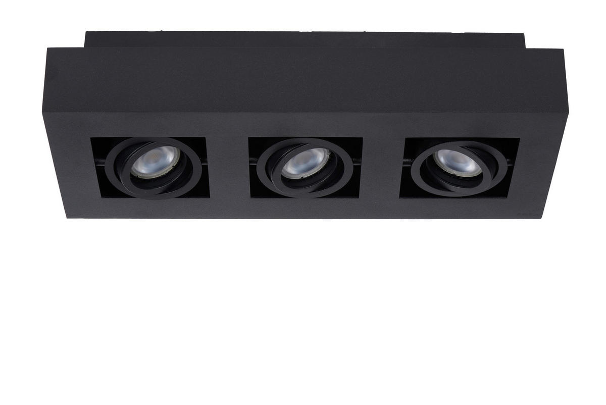 LED-DECKENLEUCHTE Xirax 36/14/8.8 cm   - Schwarz, Basics (36/14/8.8cm) - Lucide