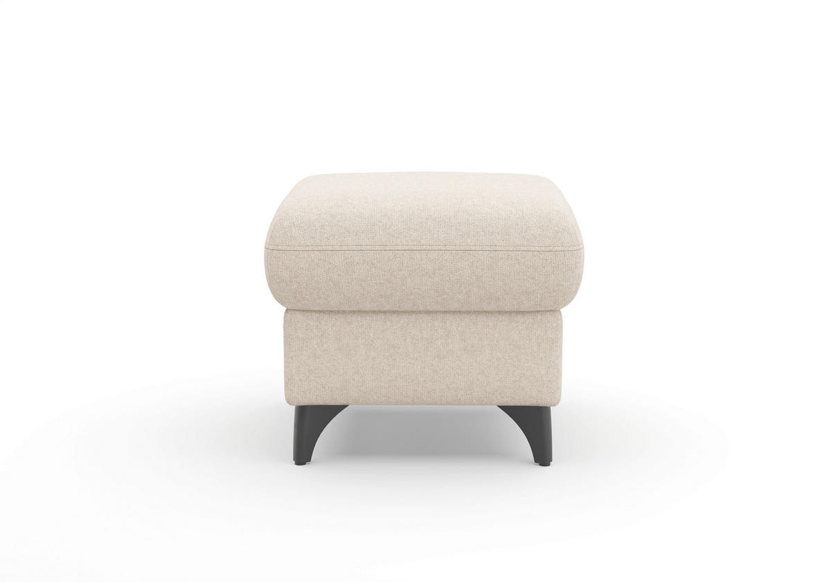 HOCKER in Textil Creme  - Creme/Schwarz, KONVENTIONELL, Textil/Metall (58/48/58cm) - Sit & More