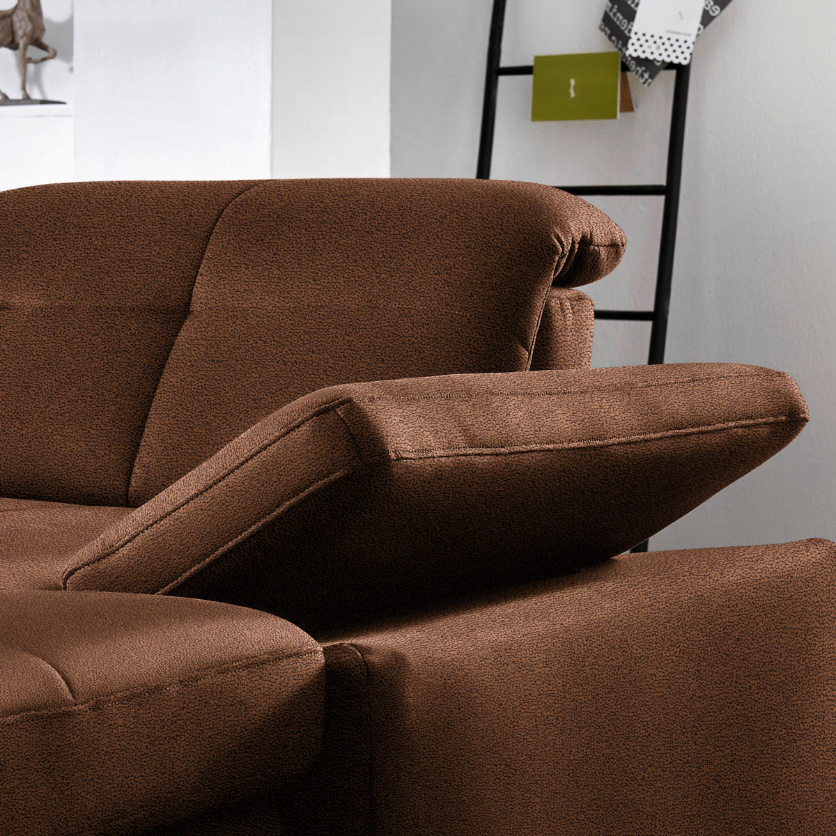 ECKSOFA  in Flachgewebe Braun  195/309 cm  - Chromfarben/Braun, Design, Textil (195/309cm) - Beldomo Style