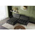 ECKSOFA Anthrazit Flachgewebe Rücken echt, Kopfteilverstellung, Sitztiefenverstellung  - Anthrazit/Schwarz, KONVENTIONELL, Textil/Metall (175/272cm) - Carryhome