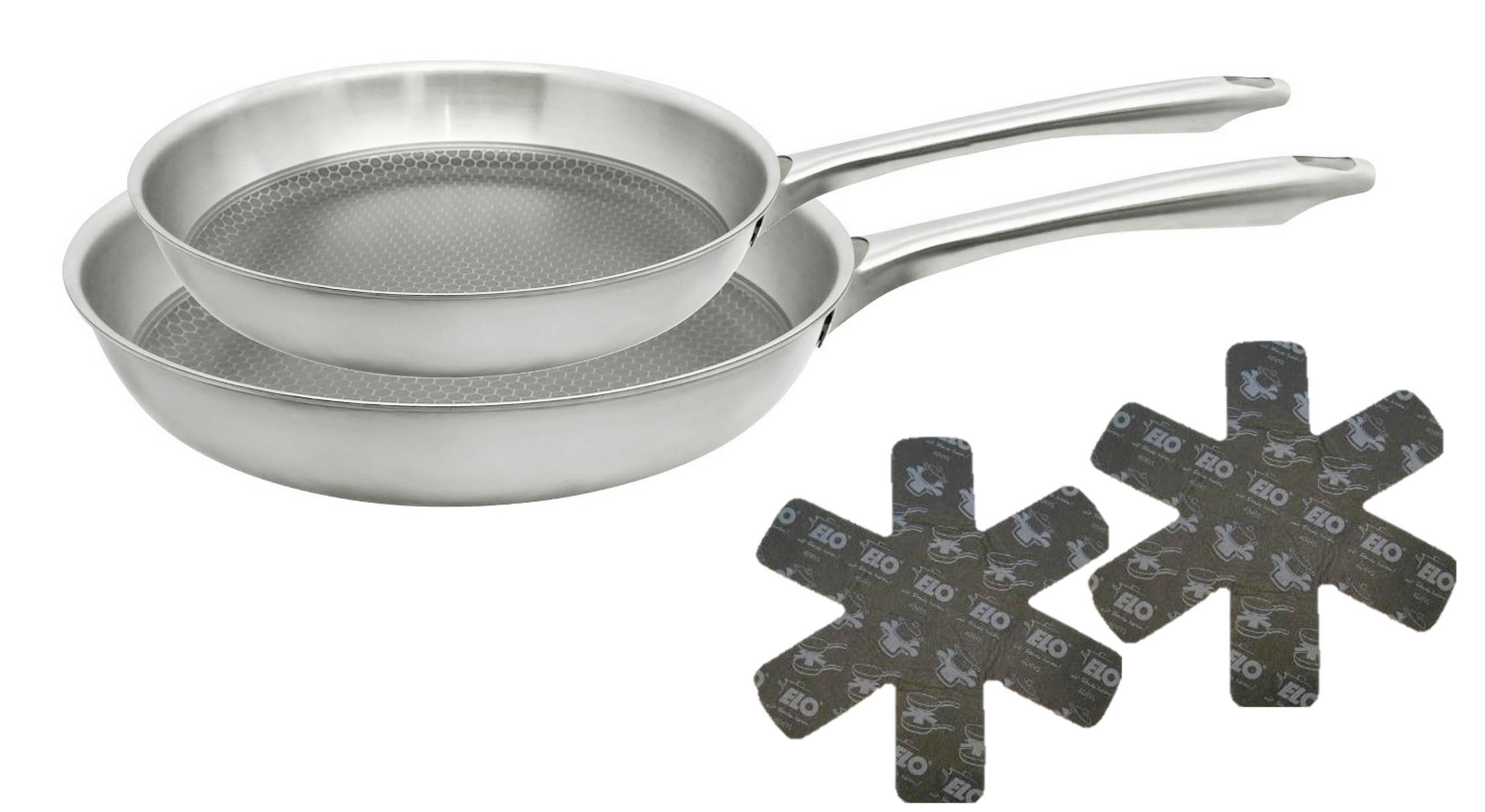 PFANNENSET Relief Passion Edelstahl 2-teilig  - Silberfarben, Basics, Metall - Johann Lafer