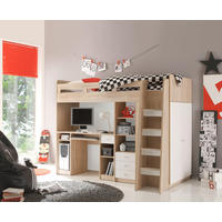 HOCHBETT 90/200 cm  - Weiss/Eichefarben, Modern, Holzwerkstoff (90/200cm) - MID.YOU