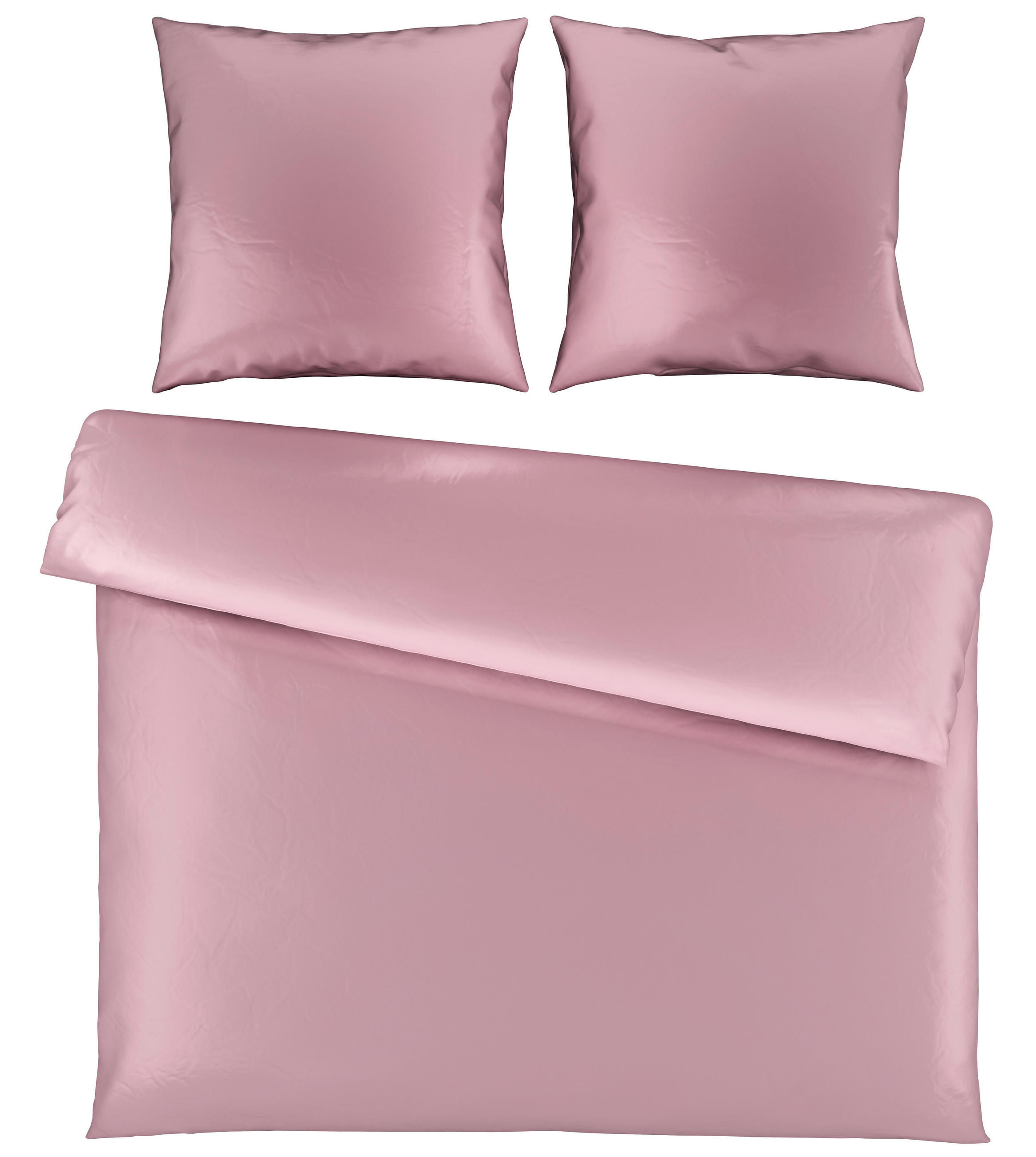 BETTWÄSCHE 3-teilig NIGIRI Satin 200/200 cm  - Hellrosa, Basics, Textil (200/200cm) - Bio:Vio