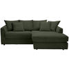 ECKSOFA Dunkelgrün Cord  - Dunkelgrün/Schwarz, Design, Kunststoff/Textil (235/175cm) - home24