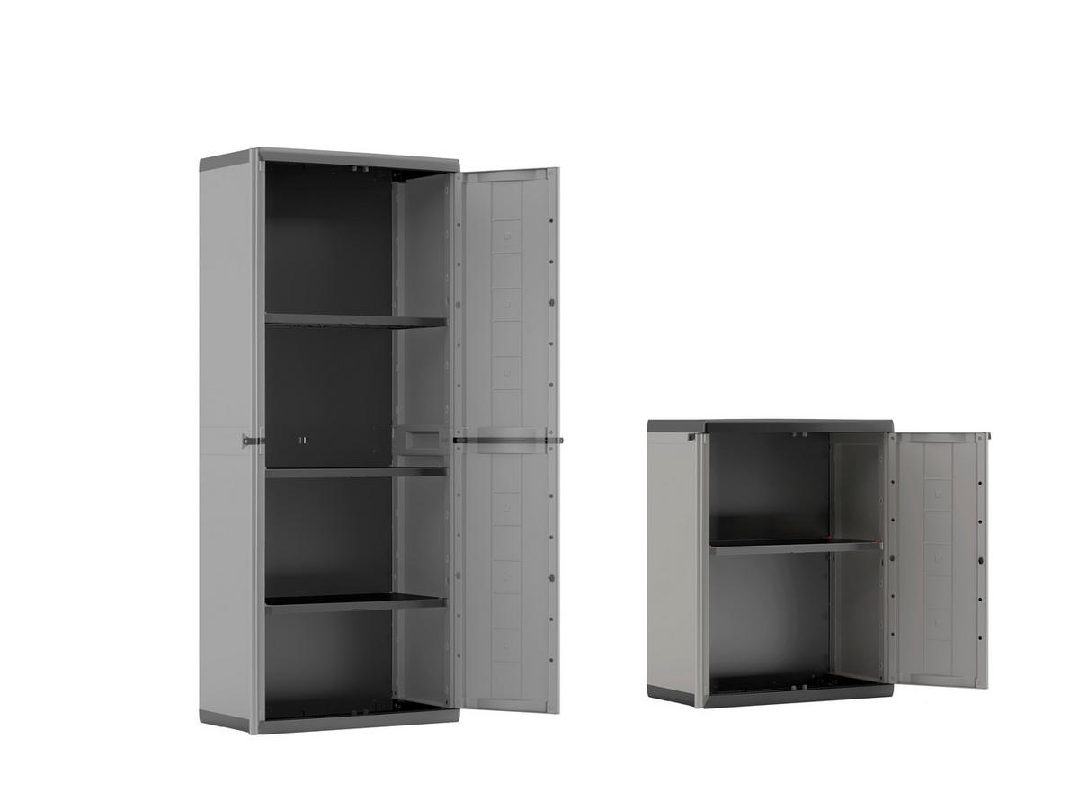 GERÄTESCHRANK-SET - Anthrazit/Grau, Design, Kunststoff (68/166/87/39cm) - MID.YOU