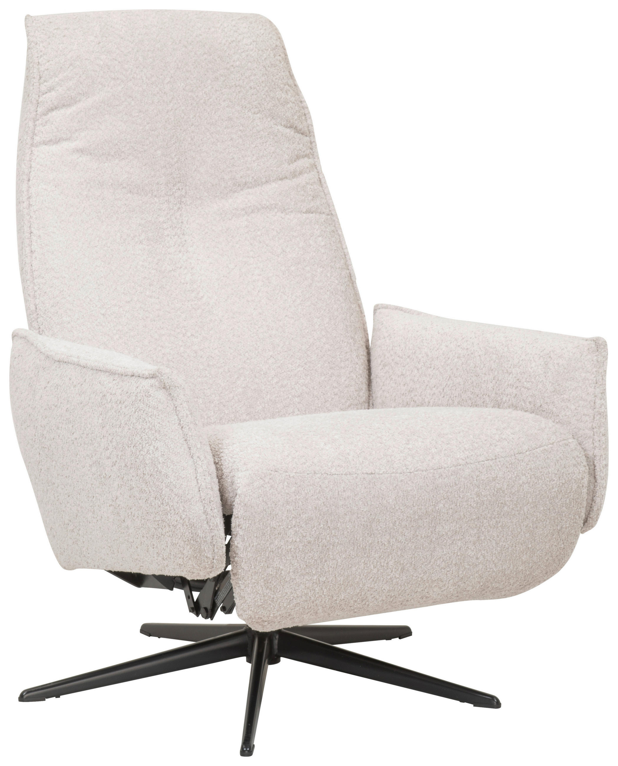 RELAXSESSEL Teddystoff Relaxfunktion    - Hellgrau/Schwarz, Design, Textil/Metall (76/103/86cm) - Welnova