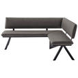 ECKBANK 205/165 cm  in Schwarz, Dunkelgrau  - Dunkelgrau/Schwarz, MODERN, Textil/Metall (205/165cm) - Cantus