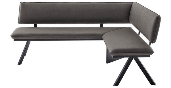 ECKBANK 205/165 cm  in Schwarz, Dunkelgrau  - Dunkelgrau/Schwarz, MODERN, Textil/Metall (205/165cm) - Cantus