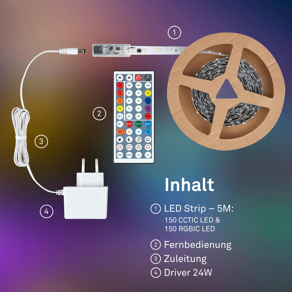 LED-STRIP 500 cm  - Weiß, Basics, Kunststoff (500cm)