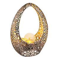 SOLARLEUCHTE 21,5/9,5/27,5 cm   - Klar/Goldfarben, Design, Glas/Metall (21,5/9,5/27,5cm) - Globo