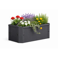HOCHBEET - Schwarz, Modern, Metall (39/16/18cm)