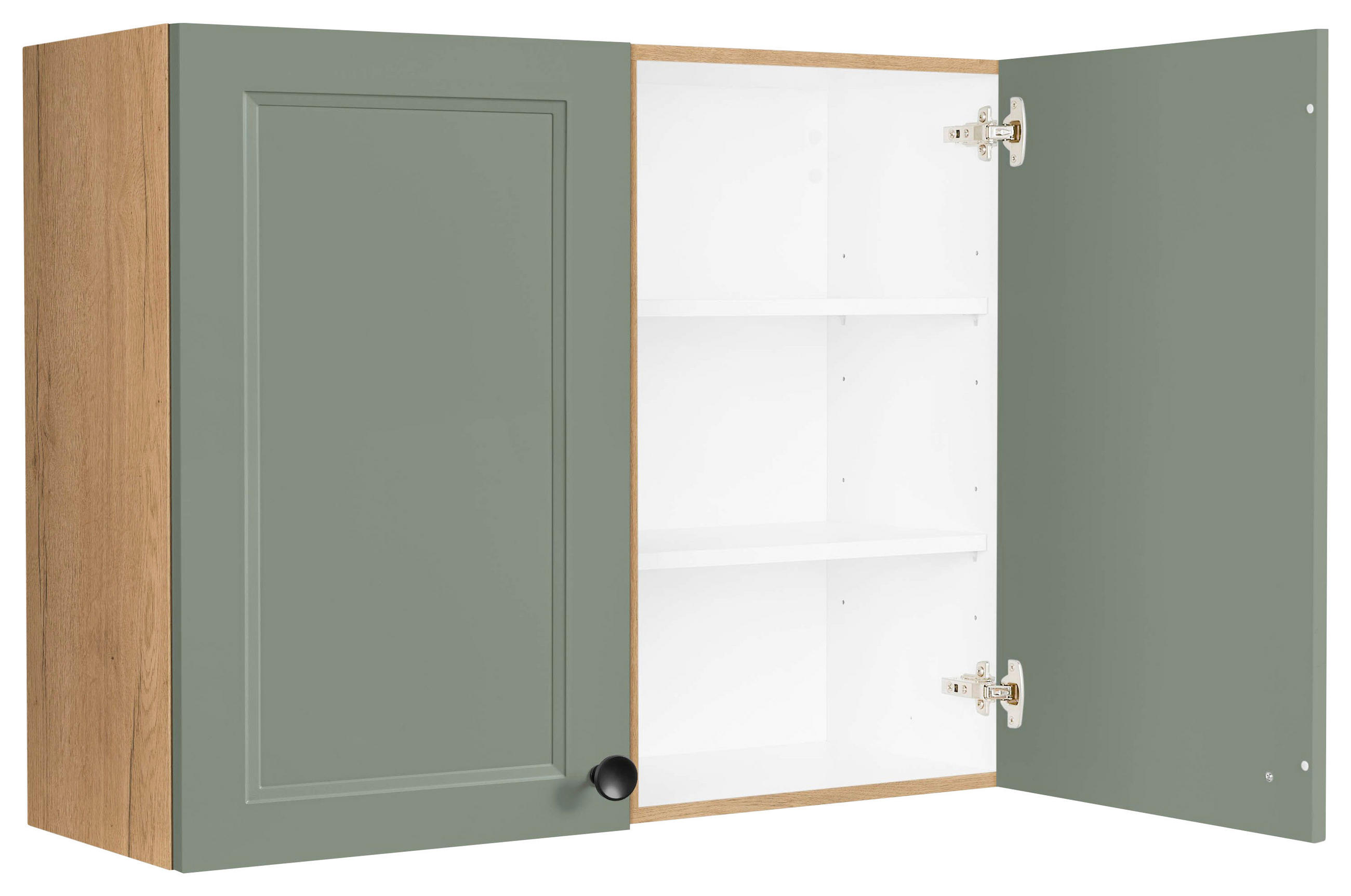KÜCHENOBERSCHRANK 90/72/35 cm  in Grün, Eichefarben  - Eichefarben/Schwarz, MODERN, Holzwerkstoff/Metall (90/72/35cm) - Nobilia