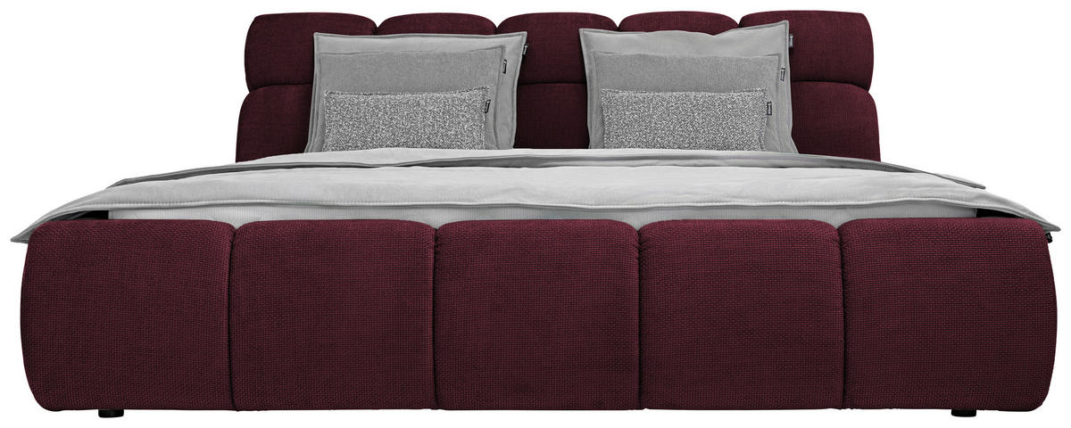 POLSTERBETT 140/200 cm  in Bordeaux  - Bordeaux/Schwarz, Design, Kunststoff/Textil (140/200cm) - Esposa