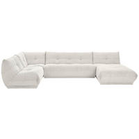WOHNLANDSCHAFT  Cord Weiss  - Weiss, Trend, Textil (210/390/185cm) - Livetastic