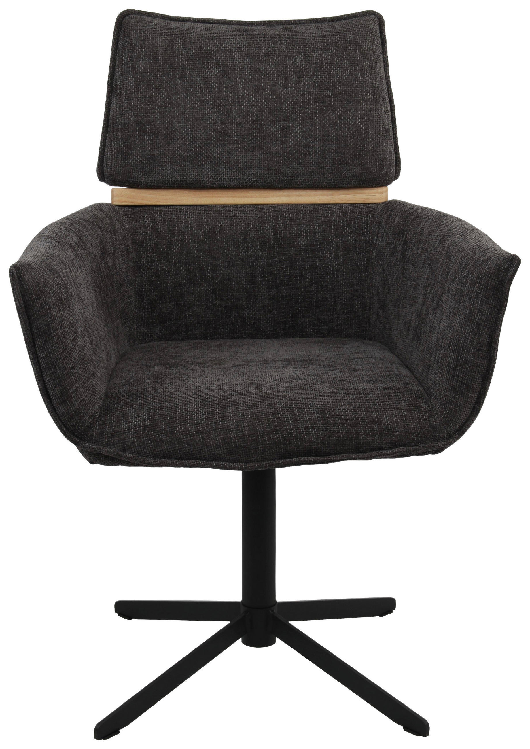 CHEFSESSEL Webstoff Dunkelgrau  - Dunkelgrau/Schwarz, MODERN, Holz/Textil (62/86/56cm) - MID.YOU