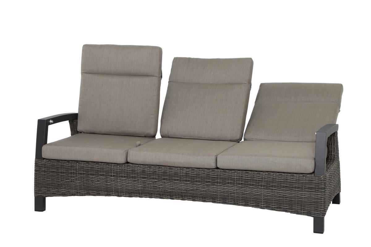 LOUNGEGARNITUR 4-teilig   72/206/103 cm Aluminium  - Grau, Basics, Keramik/Kunststoff (72/206/103cm) - Siena Garden
