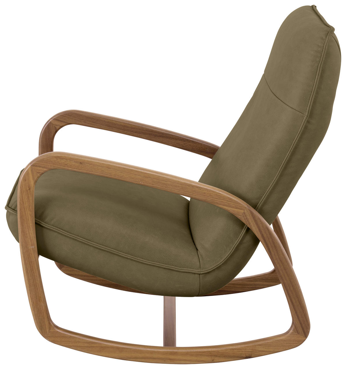 RELAXSESSEL Echtleder    - Dunkelgrün/Beige, KONVENTIONELL, Leder/Holz (70/88-95/95cm) - Koinor