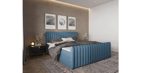 BOXBETT 180/200 cm  in Blau  - Blau/Schwarz, Basics, Kunststoff/Textil (180/200cm) - Carryhome