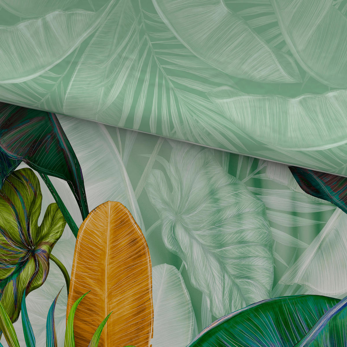 WENDEBETTWÄSCHE Satin 135/200 cm  - Grün, Textil (135/200cm) - Novel