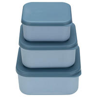 VORRATSDOSENSET 3-teilig  - Blau, Natur, Naturmaterialien/Kunststoff - Avelia