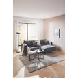 ECKSOFA Dunkelgrau Velours  - Dunkelgrau/Schwarz, KONVENTIONELL, Textil/Metall (226/155cm) - Carryhome