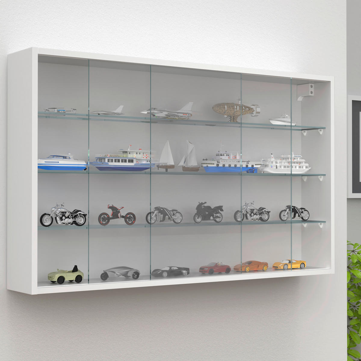 HÄNGEVITRINE in Weiss  - Weiss, Design, Glas/Holzwerkstoff (100/60/15cm) - MID.YOU