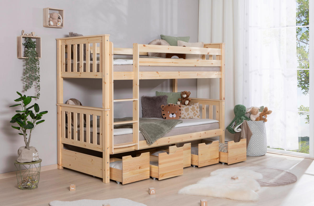 ETAGENBETT 90/200 cm Naturfarben  - Naturfarben, Modern, Holz (90/200cm) - MID.YOU