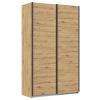 SCHWEBETÜRENSCHRANK in Eiche Artisan  - Eiche Artisan/Grau, Konventionell, Holzwerkstoff/Metall (136/210/62cm) - Xora