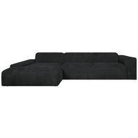 ECKSOFA HANNAH Schwarz Cord  - Schwarz, Design, Kunststoff/Textil (170/343cm) - MID.YOU