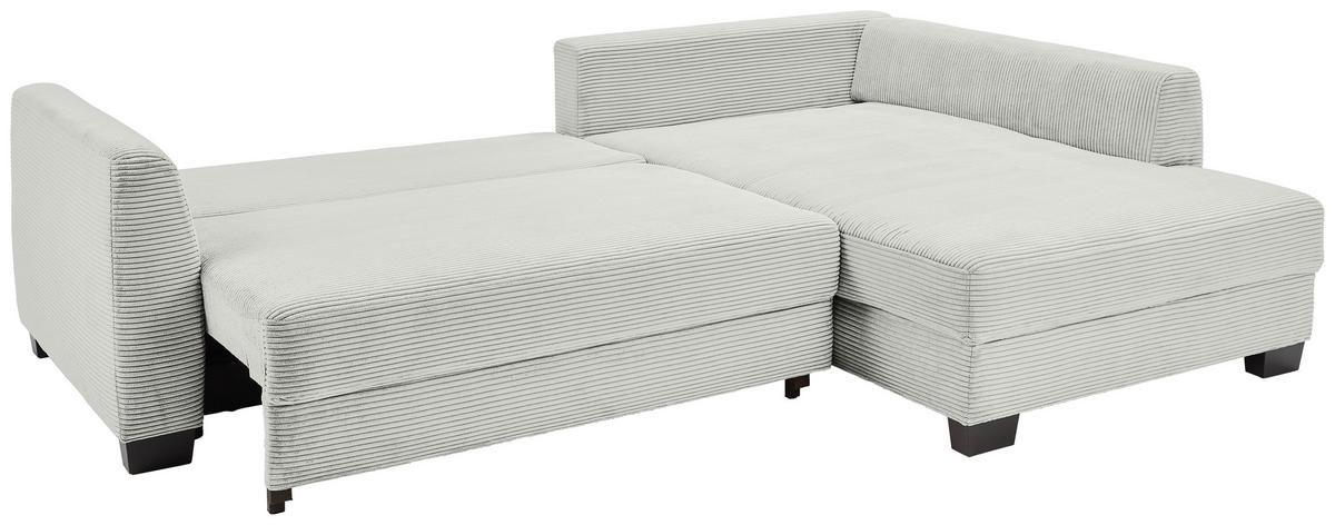 ECKSOFA in Cord Naturfarben  - Schwarz/Naturfarben, Konventionell, Holz/Textil (267/181cm) - Carryhome