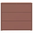 KOMMODE , 95/83/42 cm, 3 Schublade(n)  - Silberfarben/Terracotta, Trend, Holzwerkstoff/Kunststoff (95/83/42cm) - Carryhome