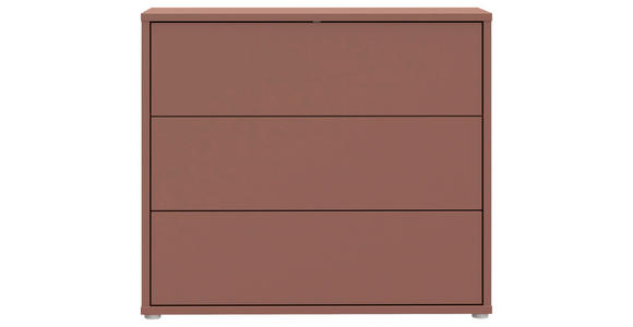 KOMMODE , 95/83/42 cm, 3 Schublade(n)  - Silberfarben/Terracotta, Trend, Holzwerkstoff/Kunststoff (95/83/42cm) - Carryhome