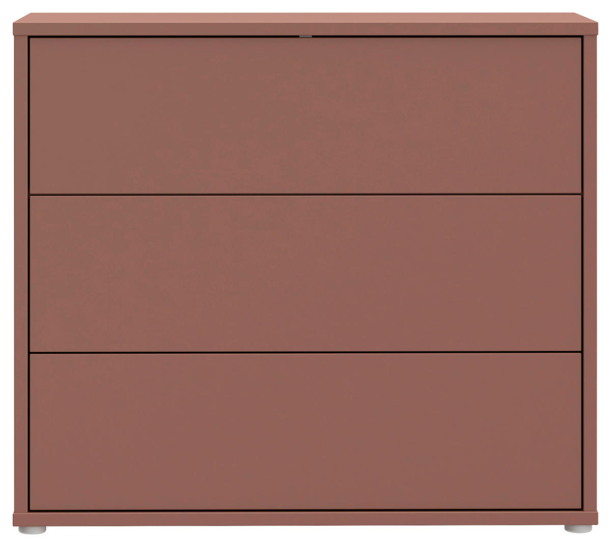 KOMMODE , 95/83/42 cm, 3 Schublade(n)  - Silberfarben/Terracotta, Trend, Holzwerkstoff/Kunststoff (95/83/42cm) - Carryhome