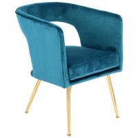 ŽIDLE S PODRUČKAMI, samet, petrolej - petrolej/barvy zlata, Moderní, kov/textil (60/77/63cm) - MID.YOU