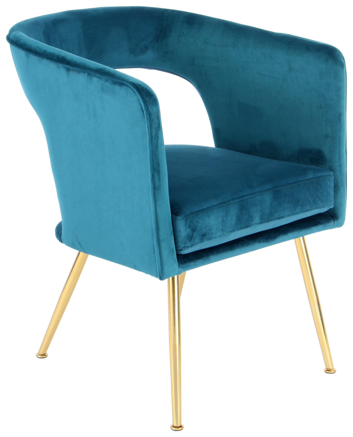 ŽIDLE S PODRUČKAMI, samet, petrolej - petrolej/barvy zlata, Moderní, kov/textil (60/77/63cm) - MID.YOU