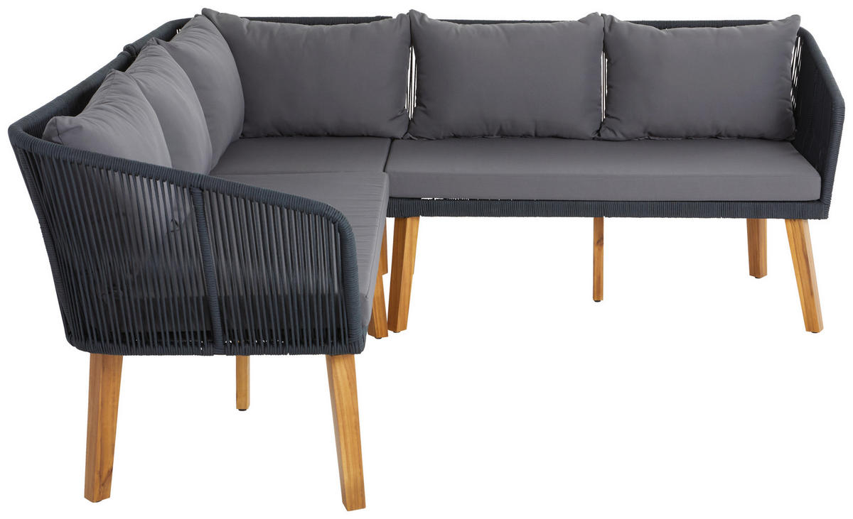 TERASOVÁ SEDACIA SÚPRAVA drevo, kov, textil - farba akácie/antracitová, Modern, kov/drevo (199/199cm) - Ambia Garden