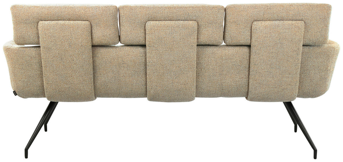 SITZBANK 200/92,5/67 cm Webstoff Schwarz, Graubraun  - Graubraun/Schwarz, Design, Textil/Metall (200/92,5/67cm) - Dieter Knoll
