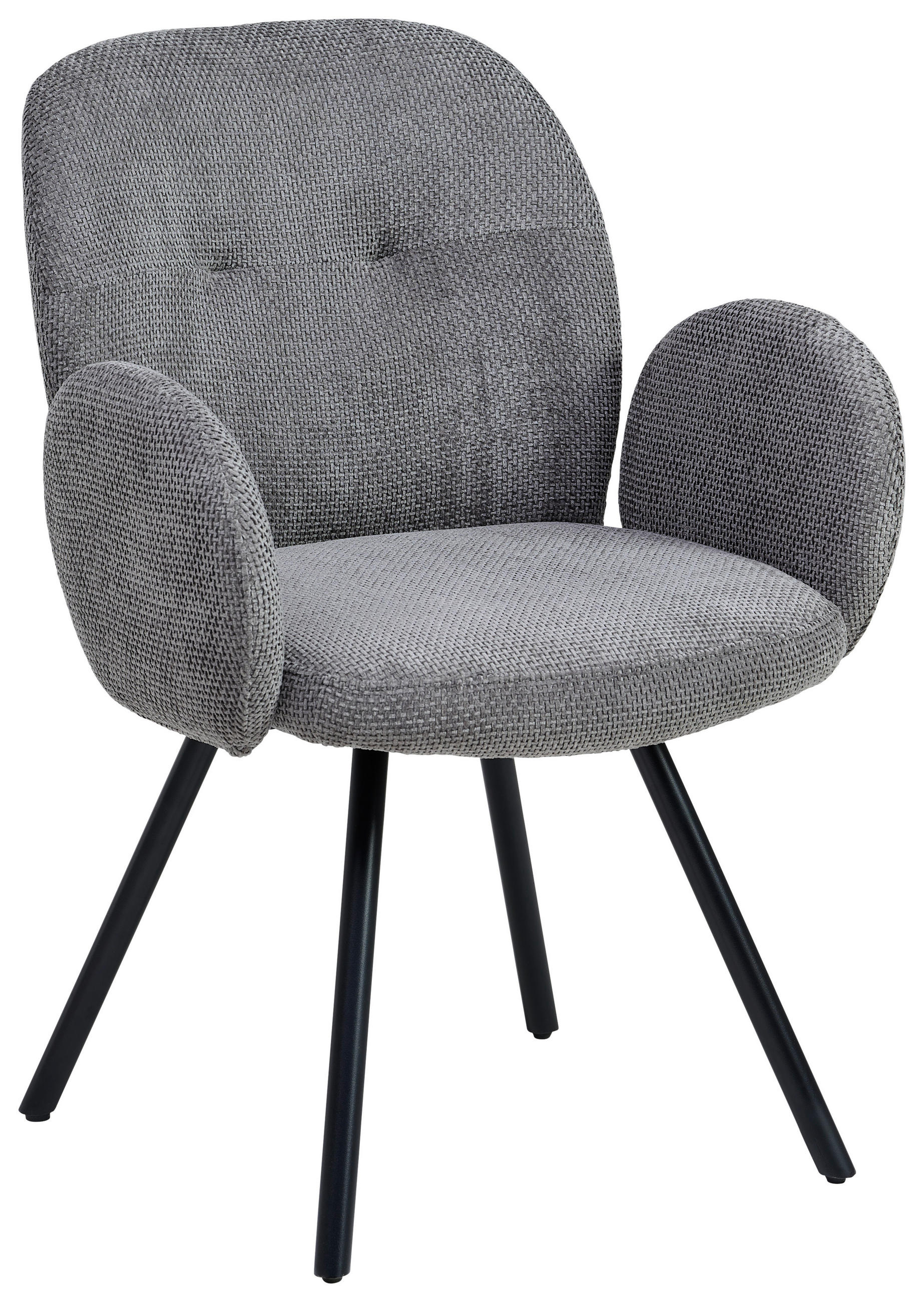 ARMLEHNSTUHL  in Eisen Chenille  - Schwarz/Grau, LIFESTYLE, Holz/Textil (60/87/65cm) - Livetastic